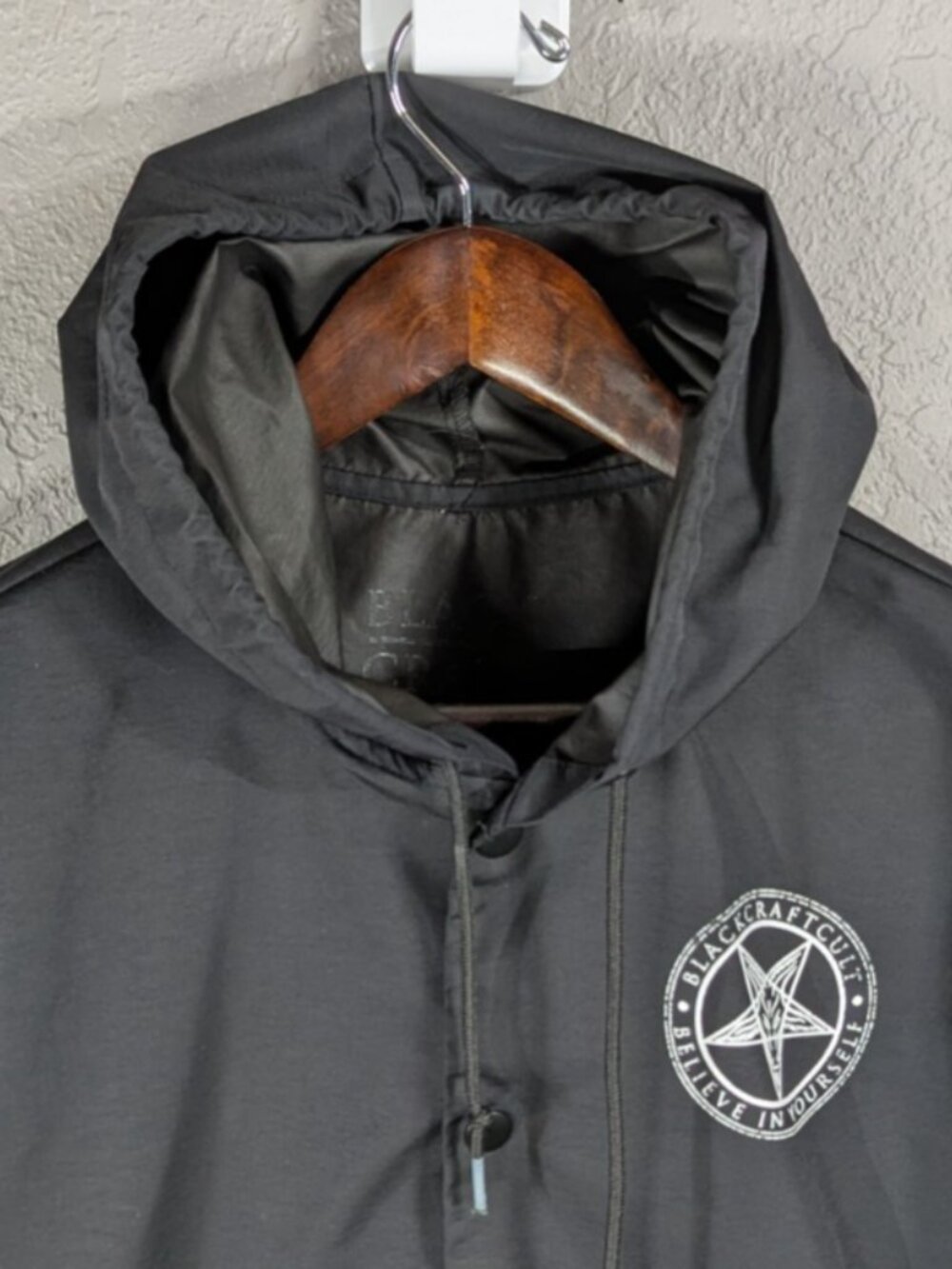 Blackcraft Cult Believe in Yourself Tarot Card Men's M Button Up Nylon Jacket - Picture 4 of 8